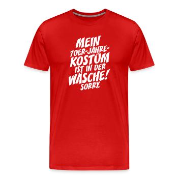 70er Jahre Kostüm Ist In Der Wäsche 70s Party 70er - Männer Premium Bio T-Shirt - Rot - Vorne - Damien (186cm)