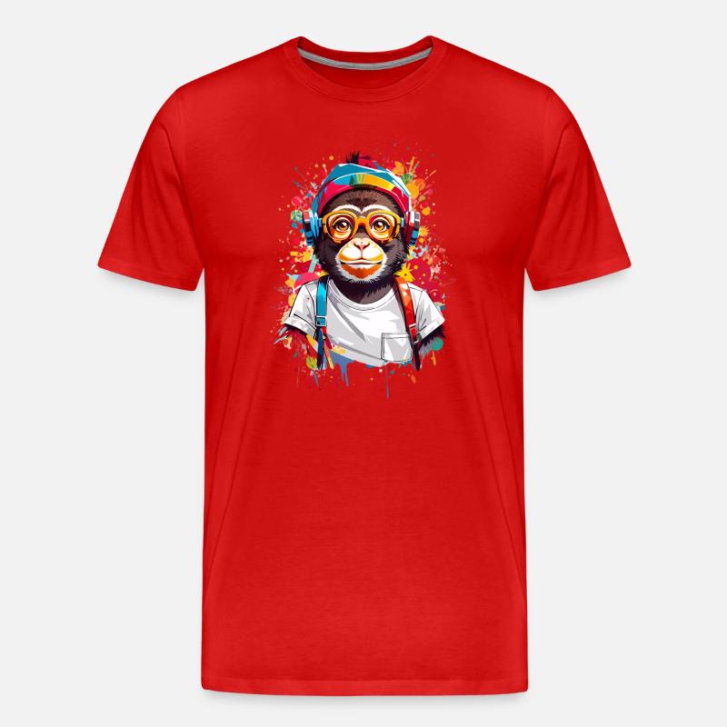 Coole Affe - Männer Premium Bio T-Shirt - Rot