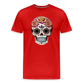 Dia de los Muertos - Männer Premium Bio T-Shirt - Rot - Vorne - Damien (186cm)