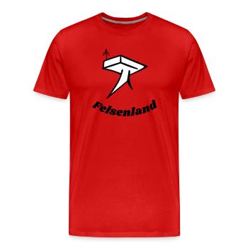 Felsenland - Männer Premium Bio T-Shirt - Rot - Vorne - Damien (186cm)