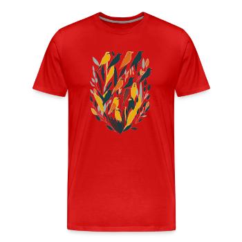 Oiseaux - T-shirt bio Premium Homme - rouge - Devant - Damien (186cm)