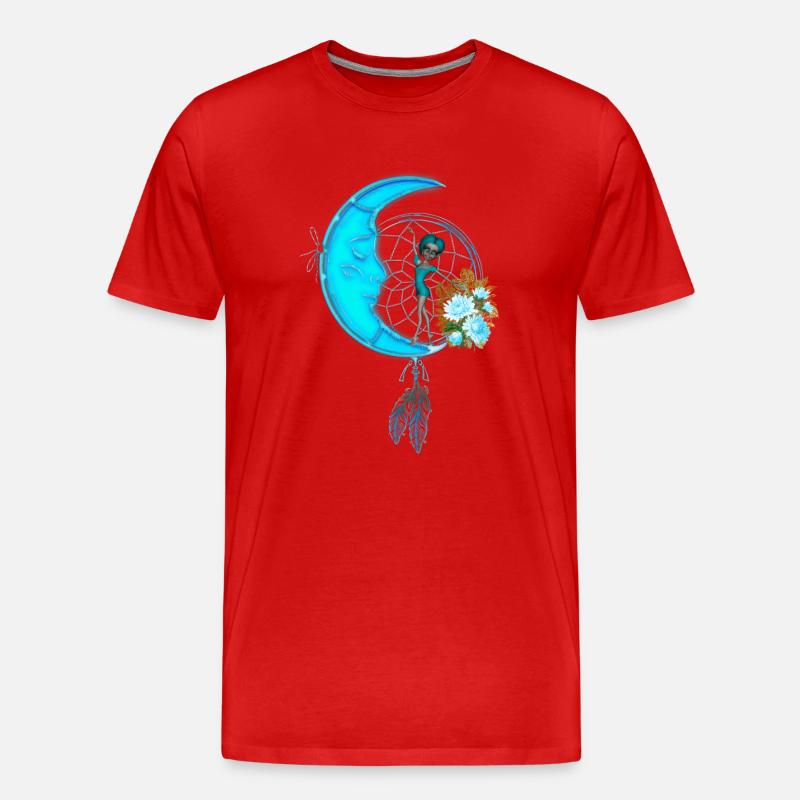 Kleine Fee auf dem Mond - Männer Premium Bio T-Shirt - Rot