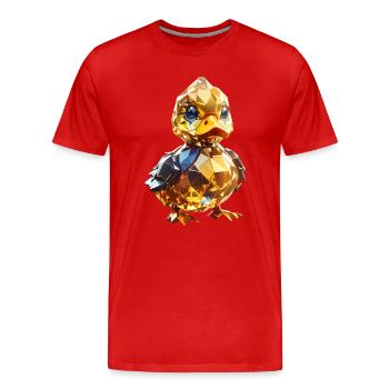 Canard de cristal - T-shirt bio Premium Homme - rouge - Devant - Damien (186cm)