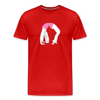 Pont de la danse acrobatique - T-shirt bio Premium Homme - rouge - Devant - Damien (186cm)