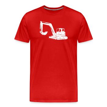 Excavator Driver Silhouette - Construction Equipment Operator - Men's Premium Organic T-Shirt - red - Front - Damien (186cm)