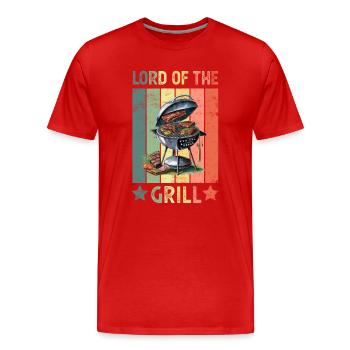Grill Grilling Grillmeister - Men's Premium Organic T-Shirt - red - Front - Damien (186cm)