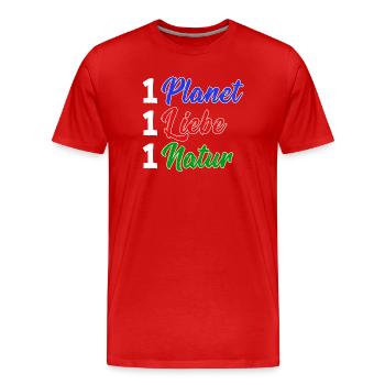 Natur Erde Umwelt Umweltfreundlich Statement - Männer Premium Bio T-Shirt - Rot - Vorne - Damien (186cm)
