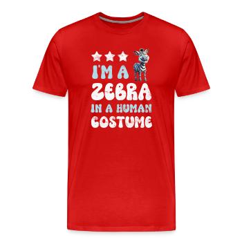 Zebra - Männer Premium Bio T-Shirt - Rot - Vorne - Damien (186cm)