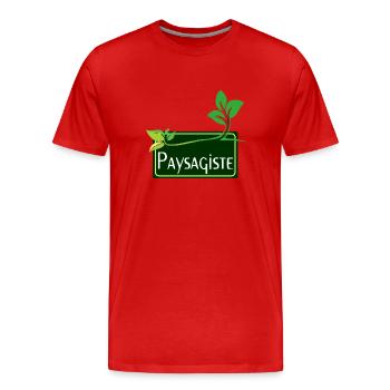 Paysagiste - T-shirt bio Premium Homme - rouge - Devant - Damien (186cm)