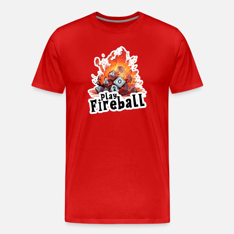 Exaggerated Fireball – Cube Chaos RPG - T-shirt bio Premium Homme - rouge
