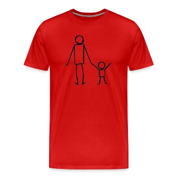 Main dans la main Parent Papa Maman - T-shirt bio Premium Homme - rouge - Devant - Damien (186cm)