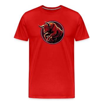 Raging Bull - Men's Premium Organic T-Shirt - red - Front - Damien (186cm)