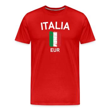 Italienische Flagge - Männer Premium Bio T-Shirt - Rot - Vorne - Damien (186cm)