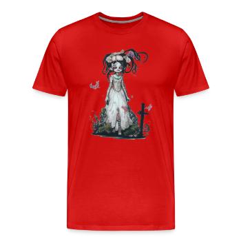 Geisterbraut - Männer Premium Bio T-Shirt - Rot - Vorne - Damien (186cm)