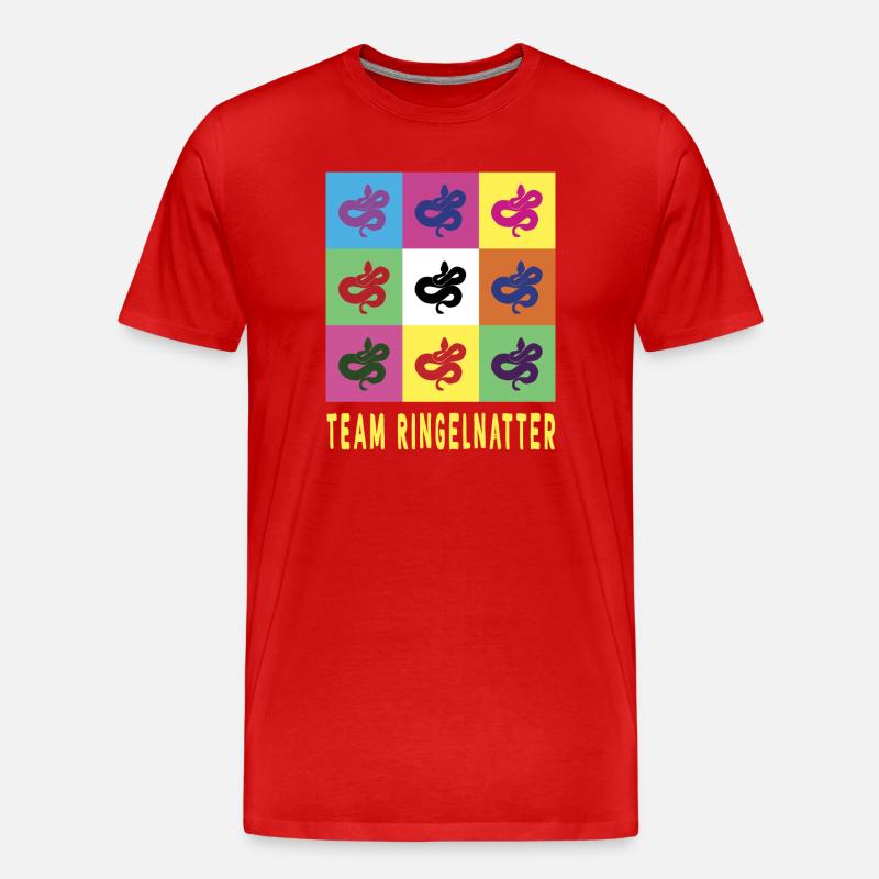 Team Ringelnatter - Männer Premium Bio T-Shirt - Rot