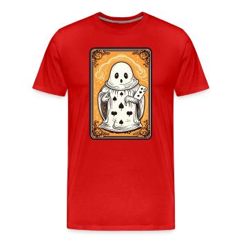 Tarot Karte Geist mit Pik Ass Karte - Männer Premium Bio T-Shirt - Rot - Vorne - Damien (186cm)