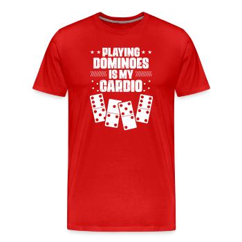 Domino Spiel Design - Männer Premium Bio T-Shirt - Rot - Vorne - Damien (186cm)