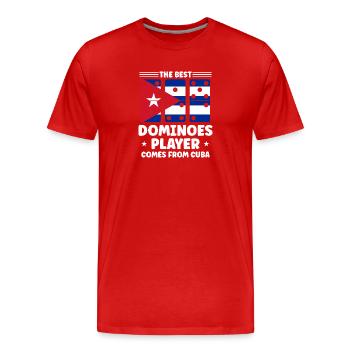 Domino Spiel Design - Männer Premium Bio T-Shirt - Rot - Vorne - Damien (186cm)
