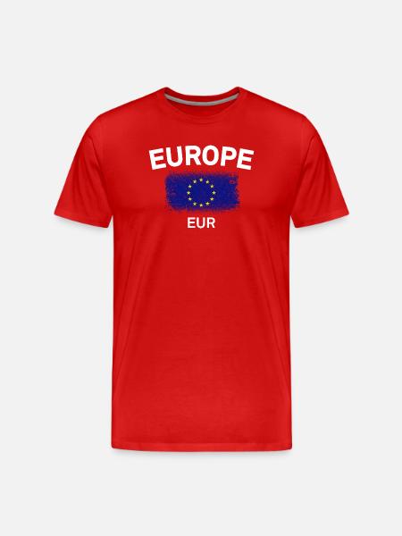 Europe Circle Flag Brush - Men's Premium Organic T-Shirt - red