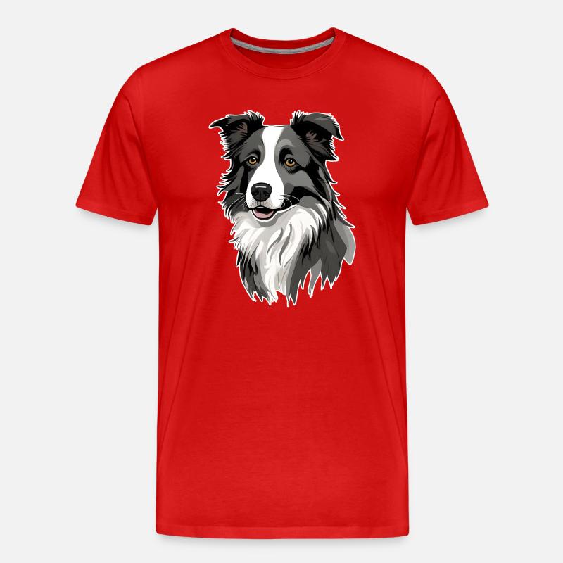 Border Collie - Männer Premium Bio T-Shirt - Rot