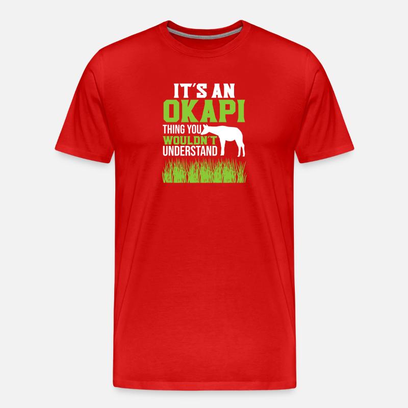 Aventure au zoo d'Okapi - T-shirt bio Premium Homme - rouge