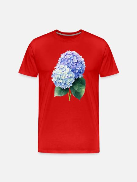 hydrangea - Männer Premium Bio T-Shirt - Rot