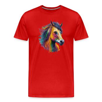 cool dream horse, for all horse fans - Men's Premium Organic T-Shirt - red - Front - Damien (186cm)