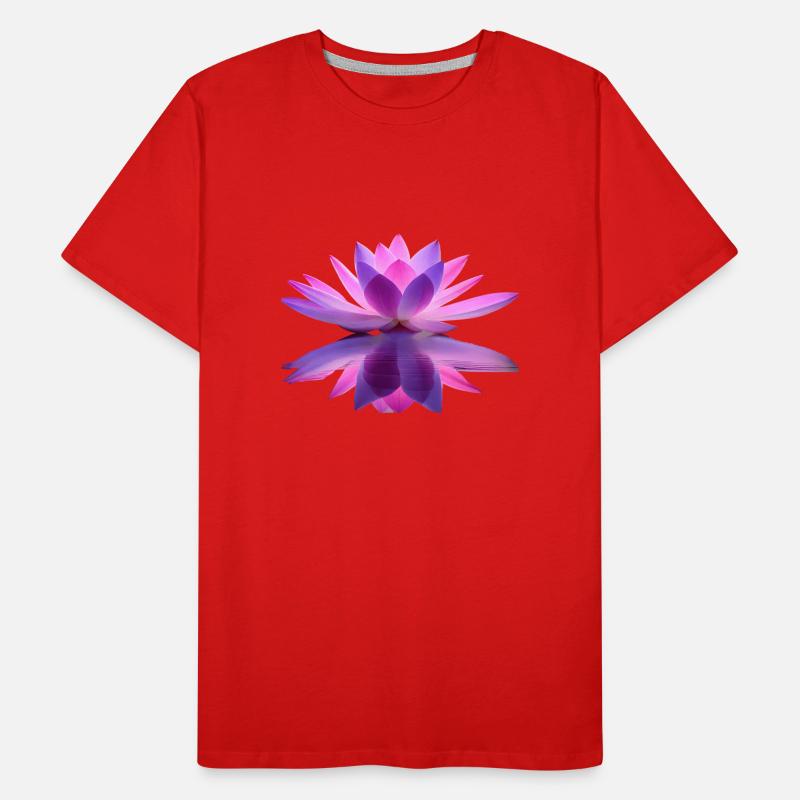 Water lily purple and pink with mirror effect Men's Premium Organic T-Shirt