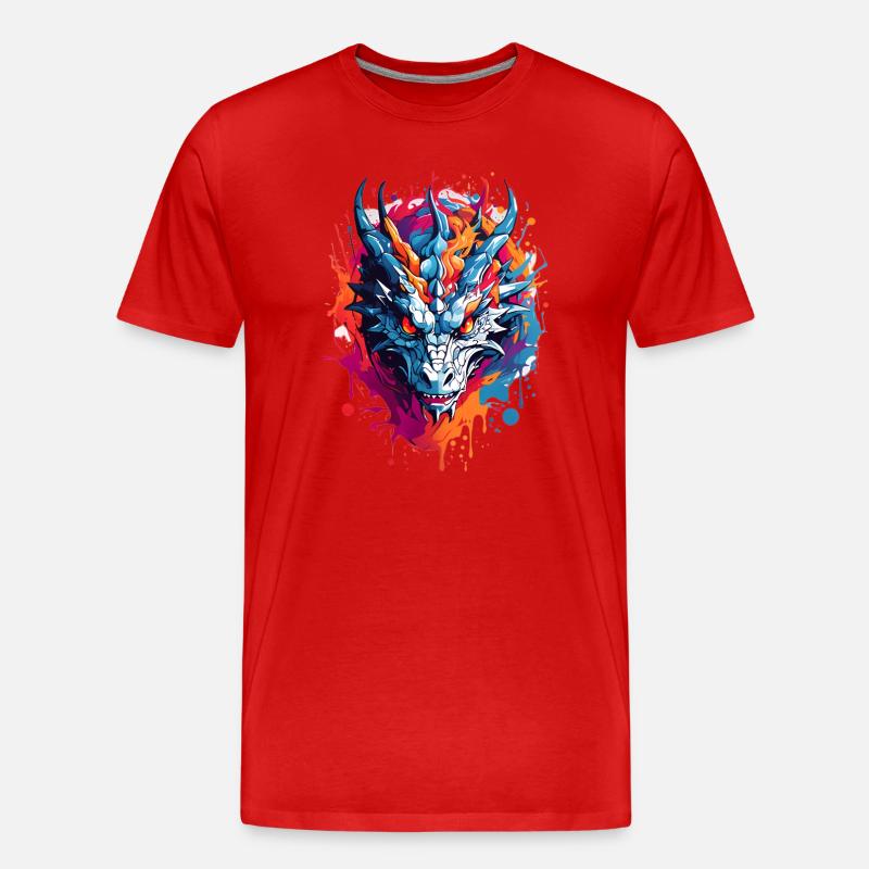Coole Drache - Männer Premium Bio T-Shirt - Rot