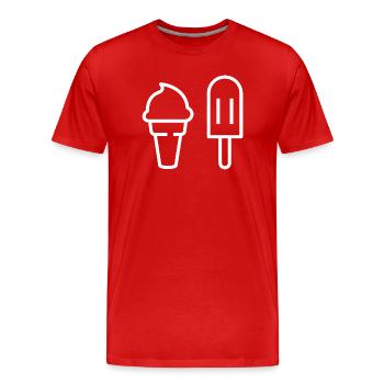I want ice cream - Men's Premium Organic T-Shirt - red - Front - Damien (186cm)