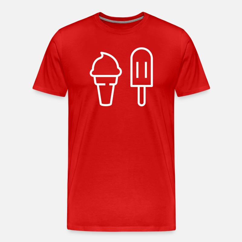 Ich will Eis - Männer Premium Bio T-Shirt - Rot