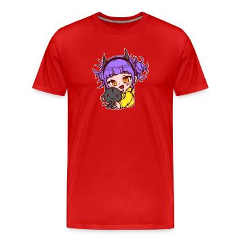 Dessin animé Bande dessinée Manga Animation fille - T-shirt bio Premium Homme - rouge - Devant - Damien (186cm)