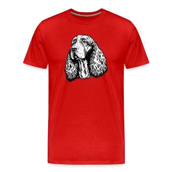 Spaniel Portrait - Männer Premium Bio T-Shirt - Rot - Vorne - Damien (186cm)