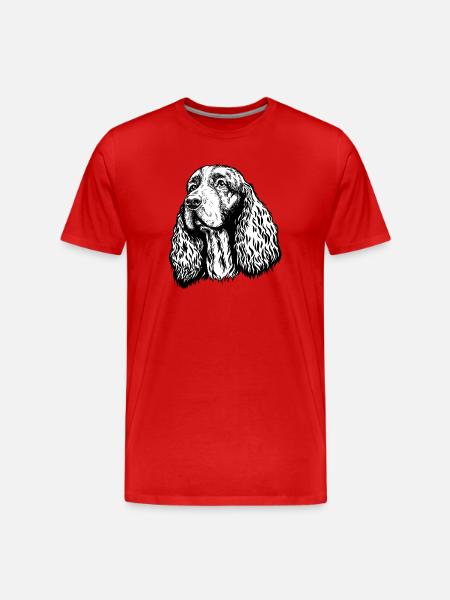 Spaniel Portrait - Männer Premium Bio T-Shirt - Rot