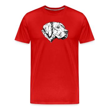 Braque du Bourbonnais Portrait - Männer Premium Bio T-Shirt - Rot - Vorne - Damien (186cm)