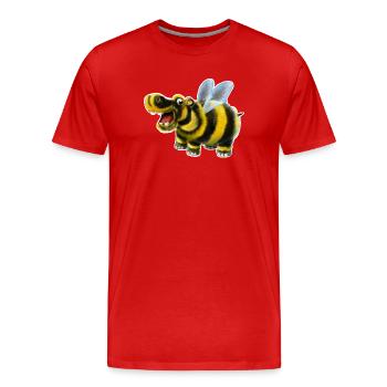 L’hippopotame bourdon - T-shirt bio Premium Homme - rouge - Devant - Damien (186cm)