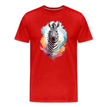 Zèbre - T-shirt bio Premium Homme - rouge - Devant - Damien (186cm)