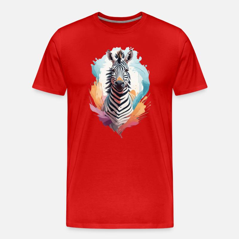 Zebra - Männer Premium Bio T-Shirt - Rot