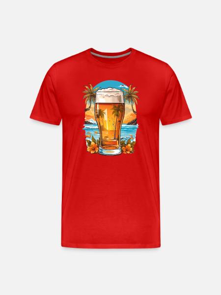 Beach Beer - Men's Premium Organic T-Shirt - red