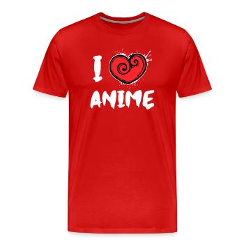 Manga Ich Liebe Anime Statement Trickfilm Herz - Männer Premium Bio T-Shirt - Rot - Vorne - Damien (186cm)