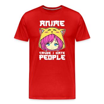 Anime Animation Manga Déclaration Japon Zeichentrick - T-shirt bio Premium Homme - rouge - Devant - Damien (186cm)