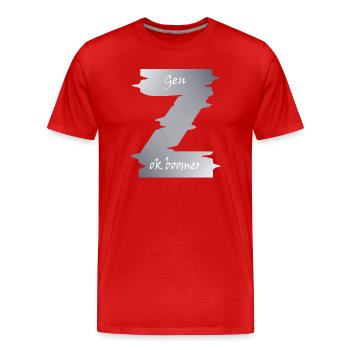 Generation Z Motiv Boomer digitales Zeitalter - Männer Premium Bio T-Shirt - Rot - Vorne - Damien (186cm)