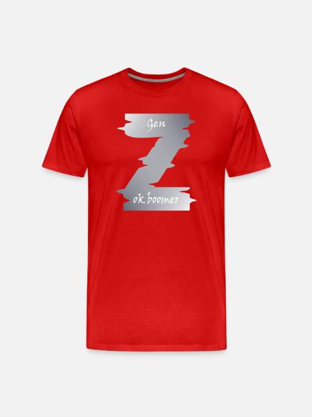 Generation Z Motive: Boomer, Digital Age - Men's Premium Organic T-Shirt - red