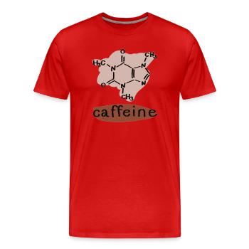 Caféine - T-shirt bio Premium Homme - rouge - Devant - Damien (186cm)