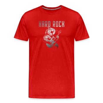 Hard rocking cat - Men's Premium Organic T-Shirt - red - Front - Damien (186cm)