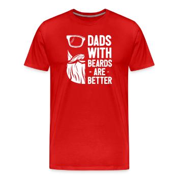 Dads with Beards Are Better - Men's Premium Organic T-Shirt - red - Front - Damien (186cm)