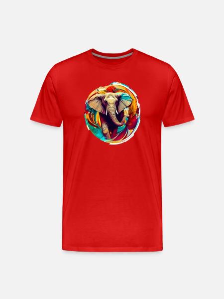 Éléphant - T-shirt bio Premium Homme - rouge