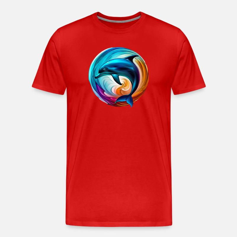 Delfin - Männer Premium Bio T-Shirt - Rot