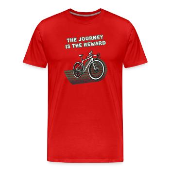 Der Weg ist das Ziel - Gravel Bike - Männer Premium Bio T-Shirt - Rot - Vorne - Damien (186cm)
