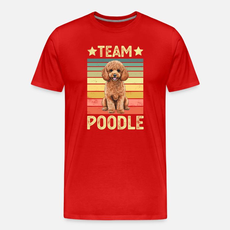 Hund Pudel - Männer Premium Bio T-Shirt - Rot